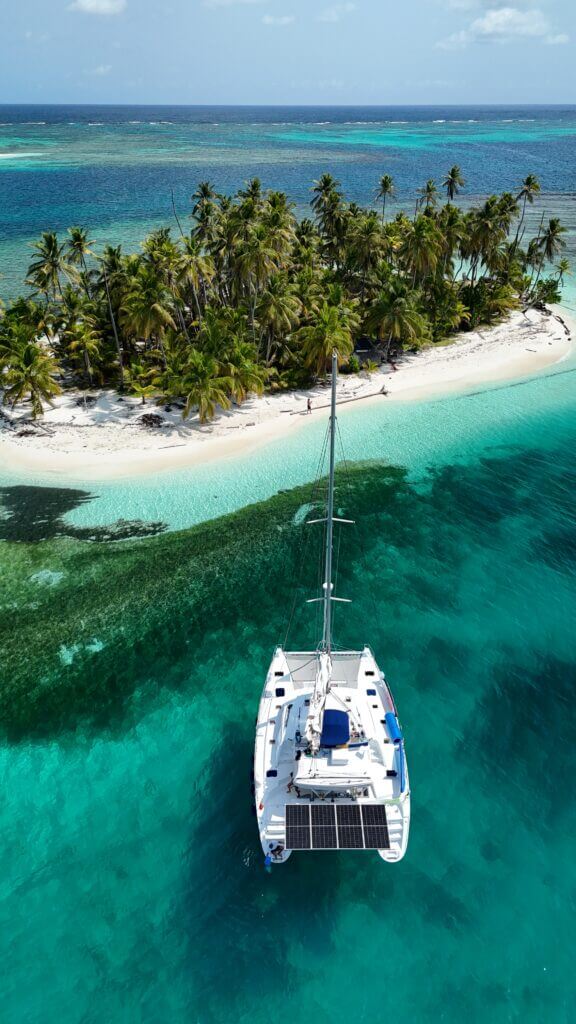 Drone aerial view of San Blas Islands