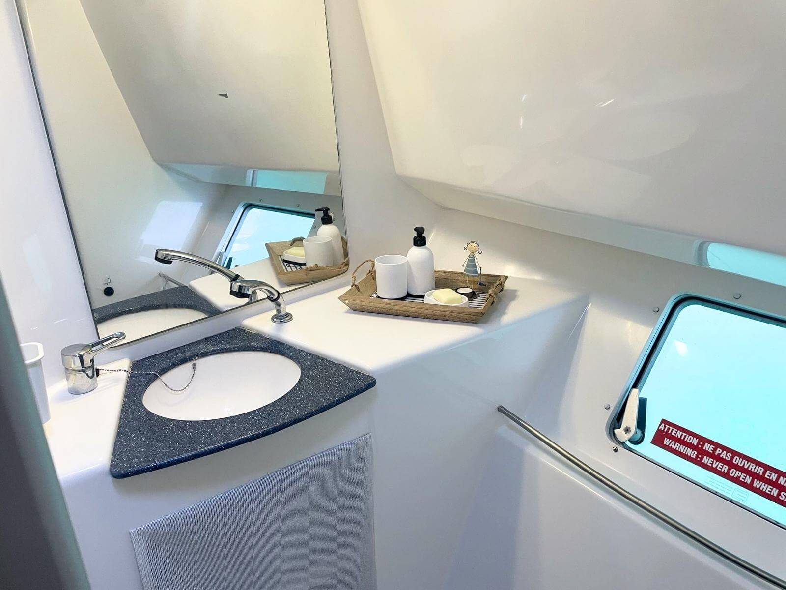 Fountaine Pajot Belize 43 cabins and interior 2